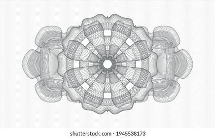 Grey passport style rosette. Vector Illustration. Detailed 