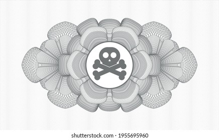 Graue Passrosette. Vektorgrafik. Detaillierte Angaben mit dem Symbol für Kreuze