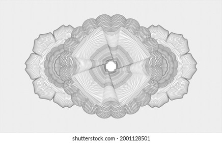 Grey passport style rosette. Vector Illustration. Detailed 