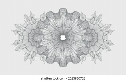 Grey passport style rosette. Vector Illustration. Detailed 