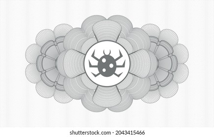 Rosette estilo pasaporte gris. Ilustración vectorial. Detallado con el icono de error dentro