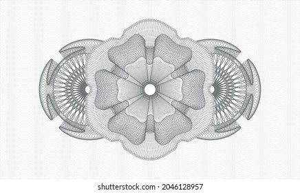Grey passport style rosette. Vector Illustration. Detailed 