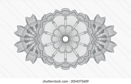 Grey passport style rosette. Vector Illustration. Detailed 