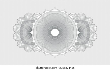 Grey passport style rosette. Vector Illustration. Detailed 