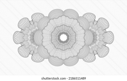 Grey passport style rosette. Vector Illustration. Detailed 