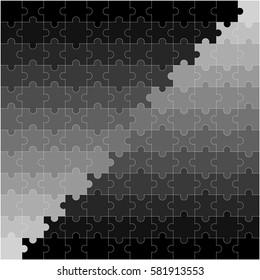 Grey pattern or background with shades in the form of a puzzle. vector illustration