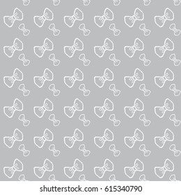 grey pattern, white bow