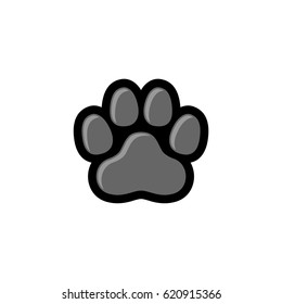 Grey Paw Print Logo Template Illustration Design. Vector EPS 10.