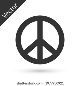 Grey Peace icon isolated on white background. Hippie symbol of peace.  Vector