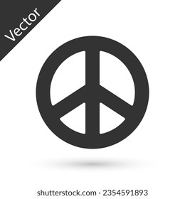 Grey Peace icon isolated on white background. Hippie symbol of peace.  Vector Illustration