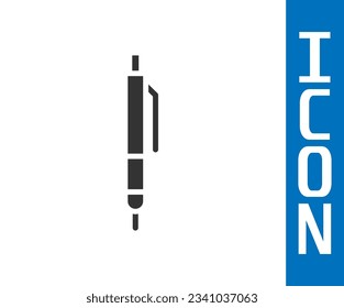 Grey Pen icon isolated on white background.  Vector Illustration