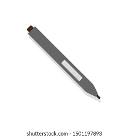 grey pen write icon in flat style isolated. Vector Symbol illustration.