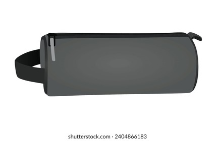 Grey pencil case. vector illustration