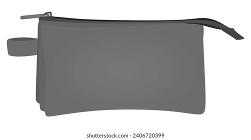 Grey pencil case. vector illustration