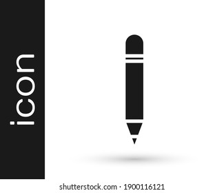 Grey Pencil with eraser icon isolated on white background. Drawing and educational tools. School office symbol.  Vector Illustration