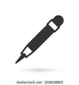 Grey Pencil with eraser icon isolated on white background. Drawing and educational tools. School office symbol.  Vector