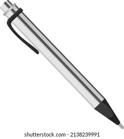 Grauer Stift, Vektorgrafik auf weißem Hintergrund.