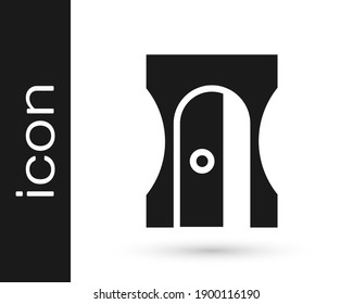 Grey Pencil sharpener icon isolated on white background.  Vector Illustration