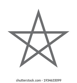 grey pentagram basic simple shape isolated on white background