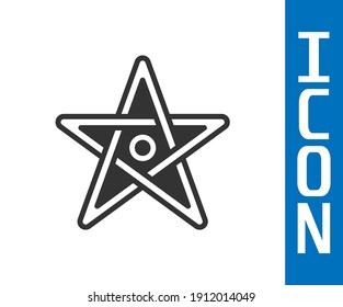 Icono de Pentagrama gris aislado en fondo blanco. Símbolo de estrella oculto mágico.  Vector