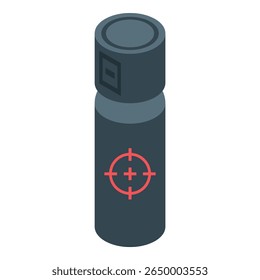 Bote de spray de pimienta gris con blanco rojo, que proporciona seguridad y protección