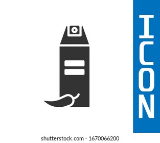 Grey Pepper spray icon isolated on white background. OC gas. Capsicum self defense aerosol.  Vector Illustration