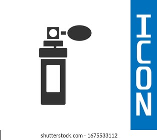Icono de Perfume gris aislado en fondo blanco.  Ilustración vectorial