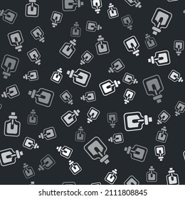 Grey Perfume icon isolated seamless pattern on black background.  Vector