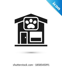 Icono de preparación de la mascota gris aislado en fondo blanco. Salón de peluquería. Barbería para perros y gatos.  Vector