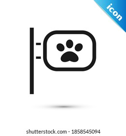 Grey Pet grooming icon isolated on white background. Pet hair salon. Barber shop for dogs and cats.  Vector