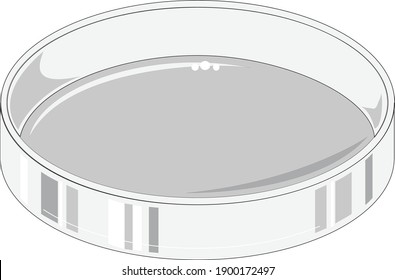 Grey petri dish without a cover used in microbiology culture