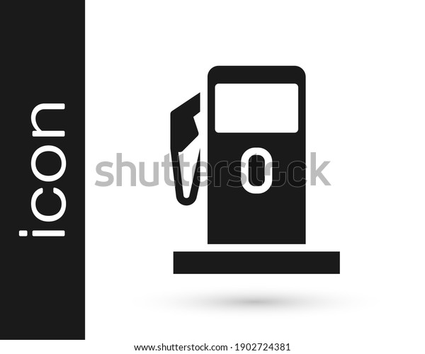 Grey Petrol\
or Gas station icon isolated on white background. Car fuel symbol.\
Gasoline pump.  Vector\
Illustration