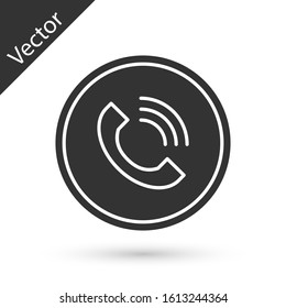 Grey Phone call icon isolated on white background.  Vector Illustration