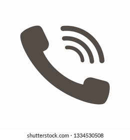 Grey phone icon vector on white   background. Vector illustration