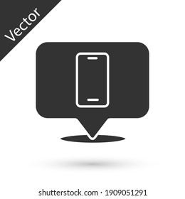 Grey Phone repair service icon isolated on white background. Adjusting, service, setting, maintenance, repair, fixing. Vector.