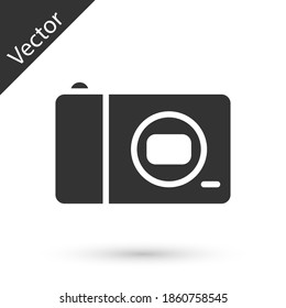 Grey Photo camera icon isolated on white background. Foto camera icon. Vector.