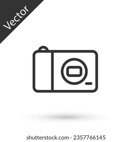 Grey Photo camera icon isolated on white background. Foto camera icon. Vector