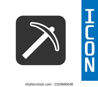 Grey Pickaxe icon isolated on white background.  Vector