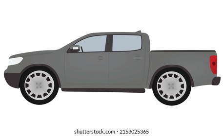 Grey pick-up car. vector illustration