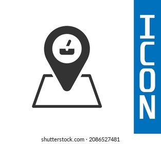 Grey Picnic location icon isolated on white background.  Vector