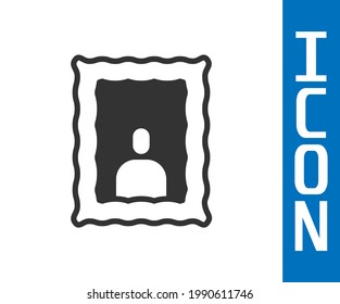 Marco de imagen gris sobre icono de tabla aislado en fondo blanco. Símbolo de San Valentín.  Vector