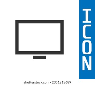 Grey Picture frame on table icon isolated on white background.  Vector Illustration