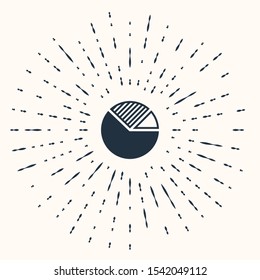 Grey Pie chart infographic icon isolated on beige background. Diagram chart sign. Abstract circle random dots. Vector Illustration