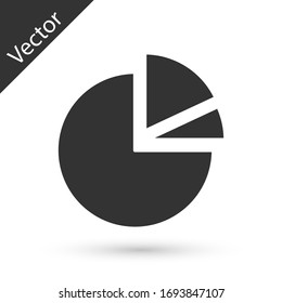 Grey Pie chart infographic icon isolated on white background. Diagram chart sign. Vector Illustration