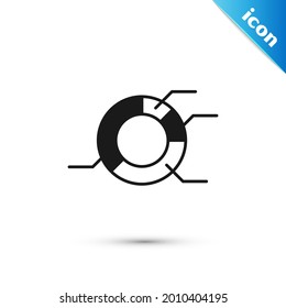 Grey Pie chart infographic icon isolated on white background. Diagram chart sign.  Vector