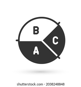 Grey Pie chart infographic icon isolated on white background. Diagram chart sign.  Vector