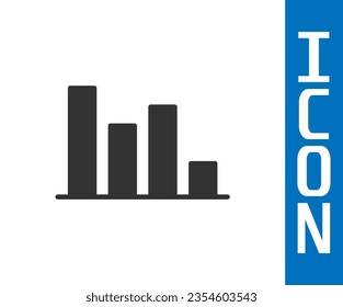 Icono de la infografía de la gráfica Gris Pie aislado en fondo blanco. Signo de diagrama de diagrama.  Ilustración vectorial