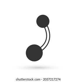 Icono de Piercing gris aislado en fondo blanco.  Vector