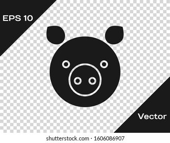 Grey Pig zodiac sign icon isolated on transparent background. Astrological horoscope collection.  Vector Illustration