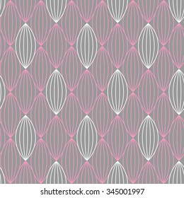 Grey pink geometric seamless pattern